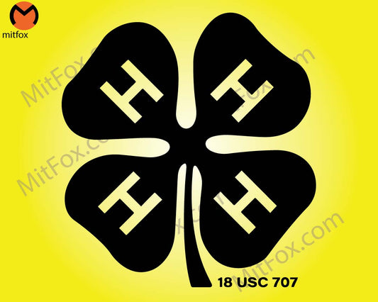 4H Clover Svg, 4h Logo Svg, 4H File for Cricut, Digital Download, 4H Svg, Cricut, Four Leaf Clover Svg, Printable, Clover Svg, Svg Cut File - mitfox