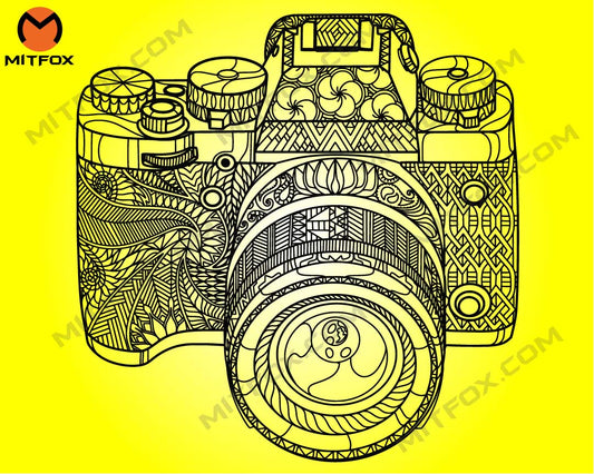Camera Zentangle SVG, Mandala Svg, Camera Svg, Camera Clipart, Svg Files for Cricut, Silhouette Files