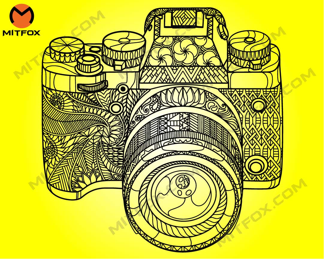 Camera Zentangle SVG, Mandala Svg, Camera Svg, Camera Clipart, Svg Files for Cricut, Silhouette Files - mitfox