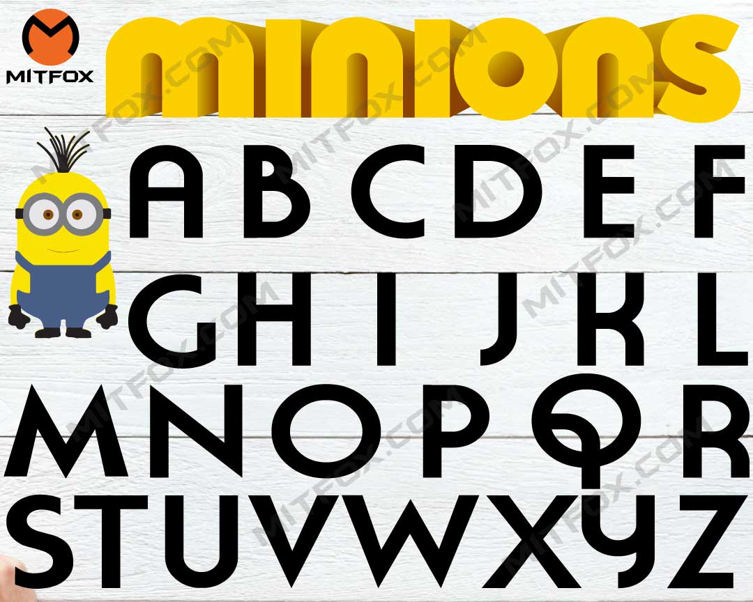 minions font svg, svg files for cricut, High quality layered files - mitfox