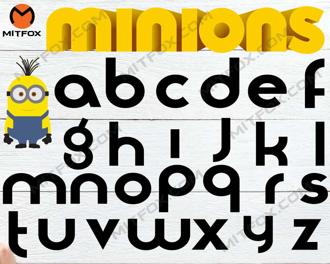 minions font svg, svg files for cricut, High quality layered files - mitfox