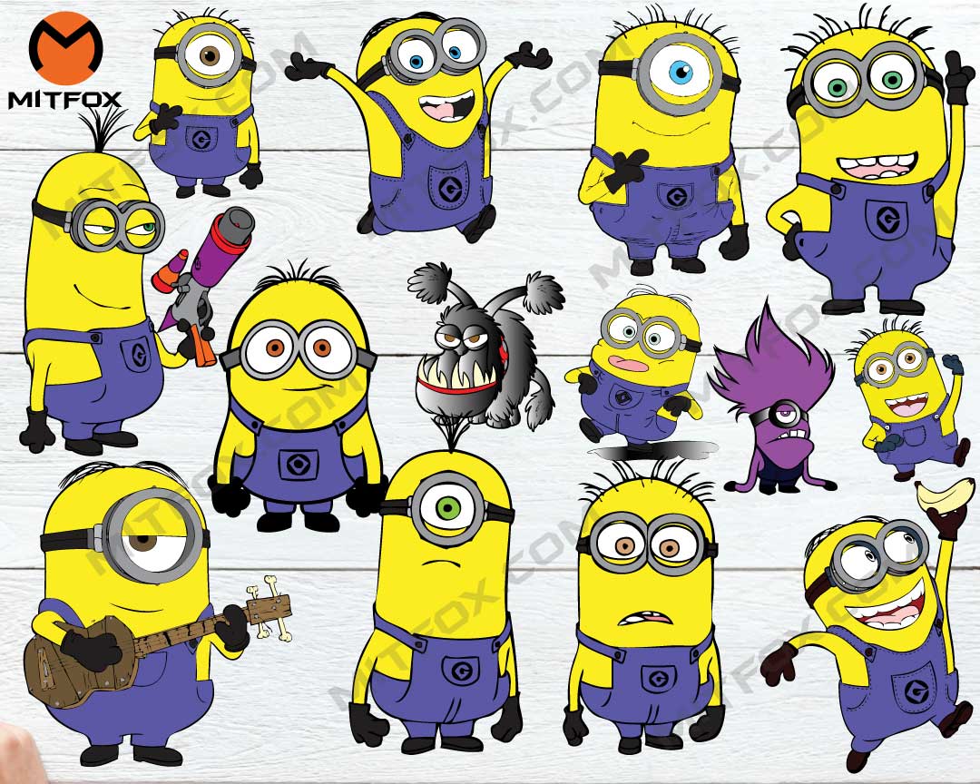 minions svg, svg files for cricut, High quality layered files