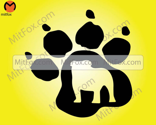 Bulldog Paw SVG, SVG Files, Clipart, Circut Paw Print, Cutting Files, Paw DXF, Clipart, Instant Download