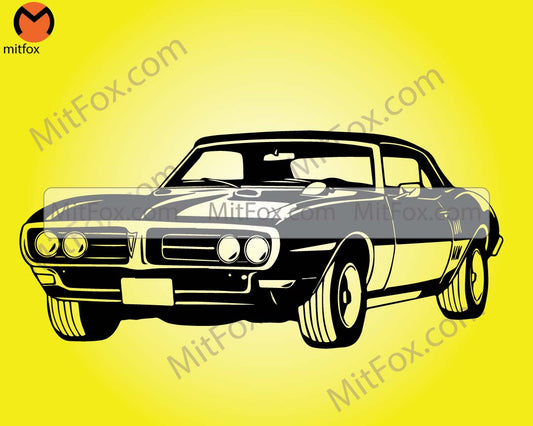 1968 Pontiac Firebird 400 SVG | Classic Cars SVG | Cut Ready Clip Art Graphics|Digital Download|CNC Files Vinyl Sign Design|svg, e dxf, png