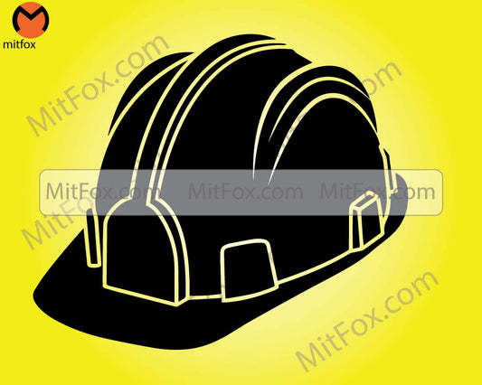 Construction Hard Hat SVG • Clip Art Cut File Silhouette dxf eps png jpg • Instant Digital Download