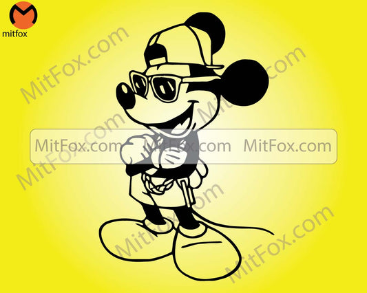 Cool Mickey instant download digital file svg, png, eps, jpg, and dxf clip art for cricut silhouette and other cutting software