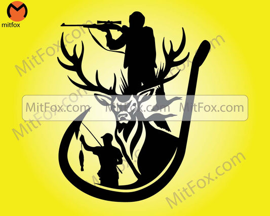 Deer hunting svg / fishing and duck hunting svg / hunter cut file / wilderness clip art