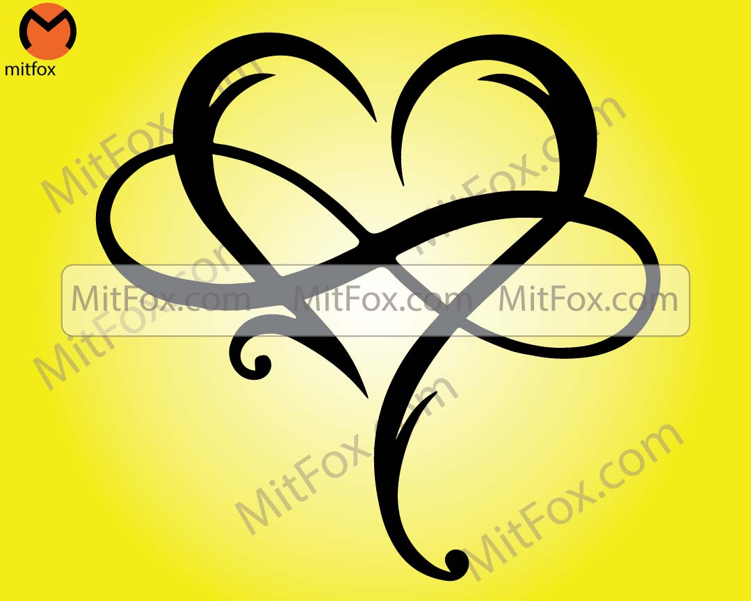 Double Heart and Infinity sign, Double Heart Svg, Infinity svg