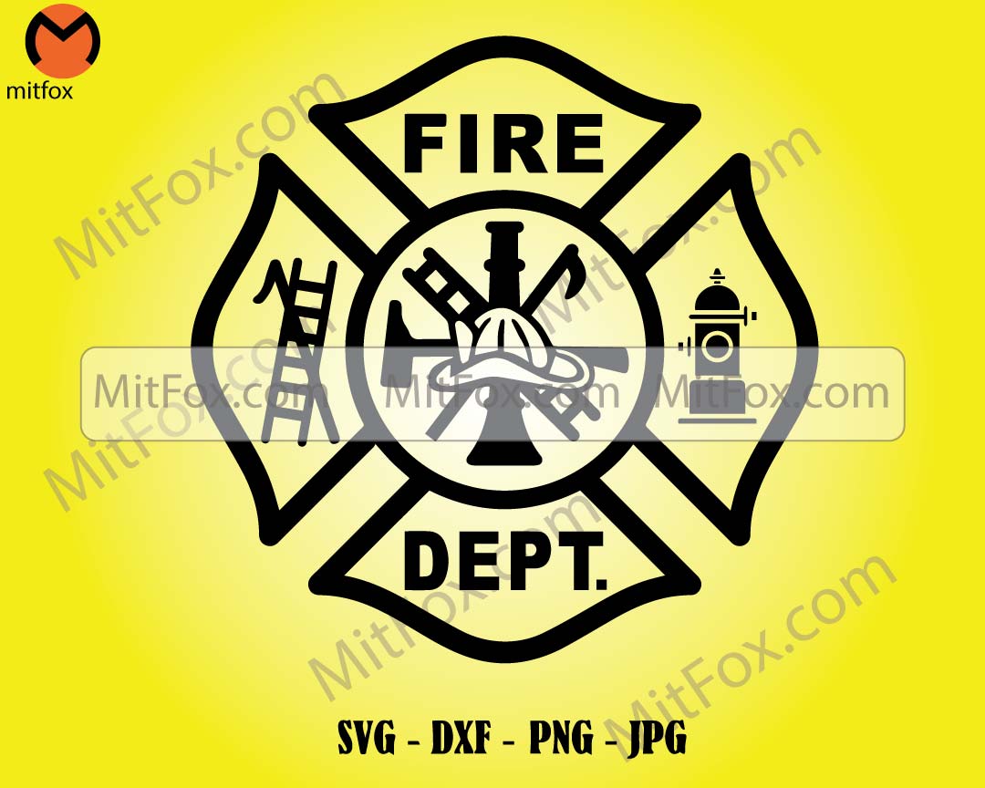 Fire Department Svg Fire Dept Svg Maltese Cross Svg Firefighter Svg Cricut Fire Department Cut Files Fireman Svg Png Digital Download