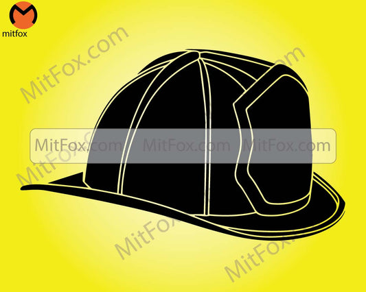 Fireman Hat SVG • Clip Art Cut File Silhouette dxf eps png jpg • Instant Digital Download