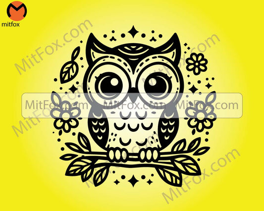 Floral Owl SVG , Owl PNG, Bird Svg, Cute Owl Svg, SVG Files for Cricut, Commercial Use, Instant Digital Download,