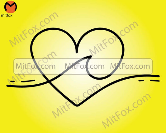 Heart Wave, SVG, PNG, digital download