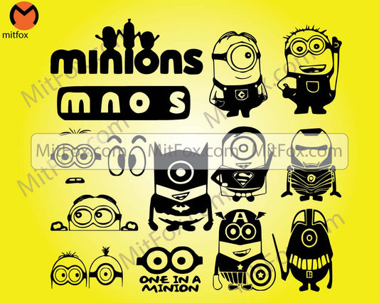 Minion Svg Bundle, Minions Svg Shirt Design, Minion Eyes Svg Cut Files for Cricut, Digital Download-PNG