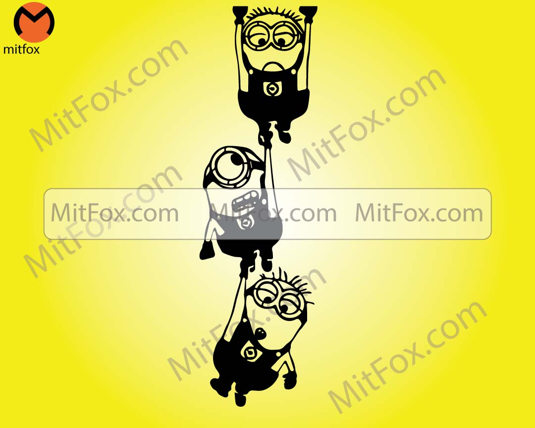 Minions Vector 3D silhouette Decoration wall - LightBurn, LaserGRBL, downloads files DXF, SVG, STL laser cut wood cnc router