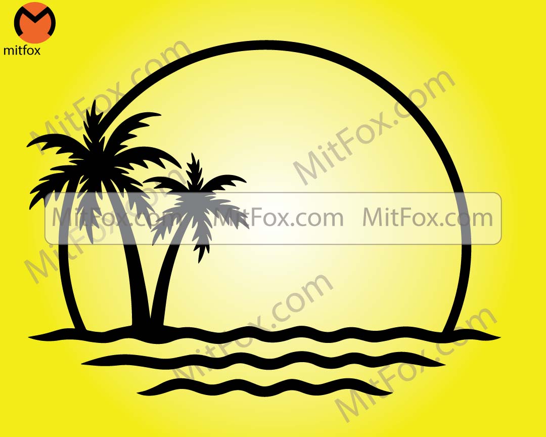 Palm Trees - Instant Digital Download - svg, png, dxf, and eps files included! Tropical, Vacation, Ocean, Beach