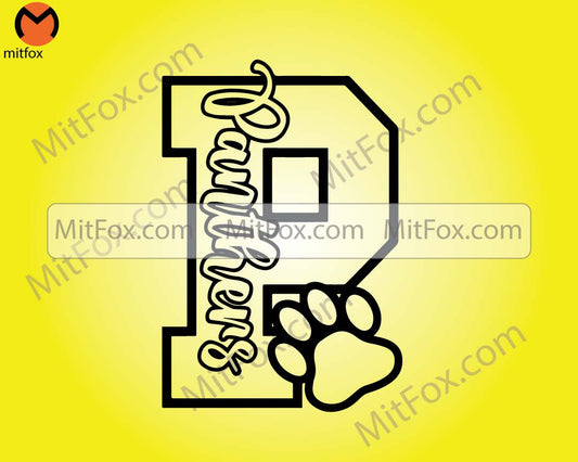 Panthers svg, Team Spirit, Football Paw shirt, Panther Mom, monogram, silhouette, vector, design, cricut, sublimation, clipart, dxf.