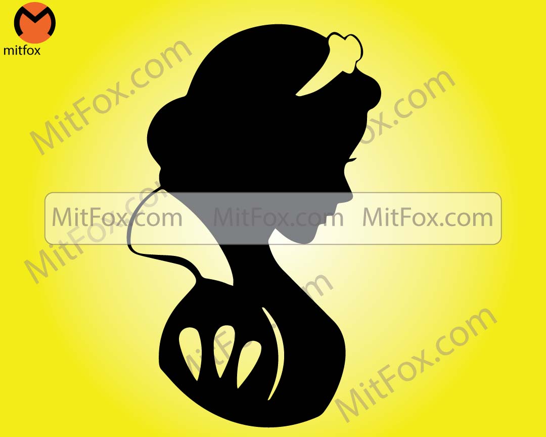 Snow White Silhouette Bust - Snow White - Digital Download, Instant Download, svg, dxf, eps & png files included!