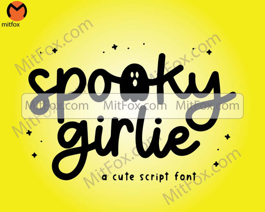 Spooky Girlie Font - Halloween Font, Cricut Font, Spooky Font, Fonts for Cricut, Ghost Font, Cute Ghost, Halloween Script Font