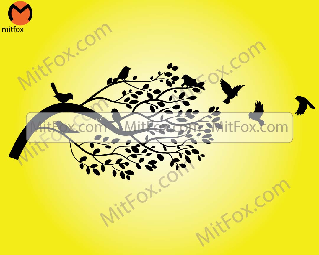 Vector AUTUMN TREE and birds, png, eps, svg, jpg Download, Digital image, graphical